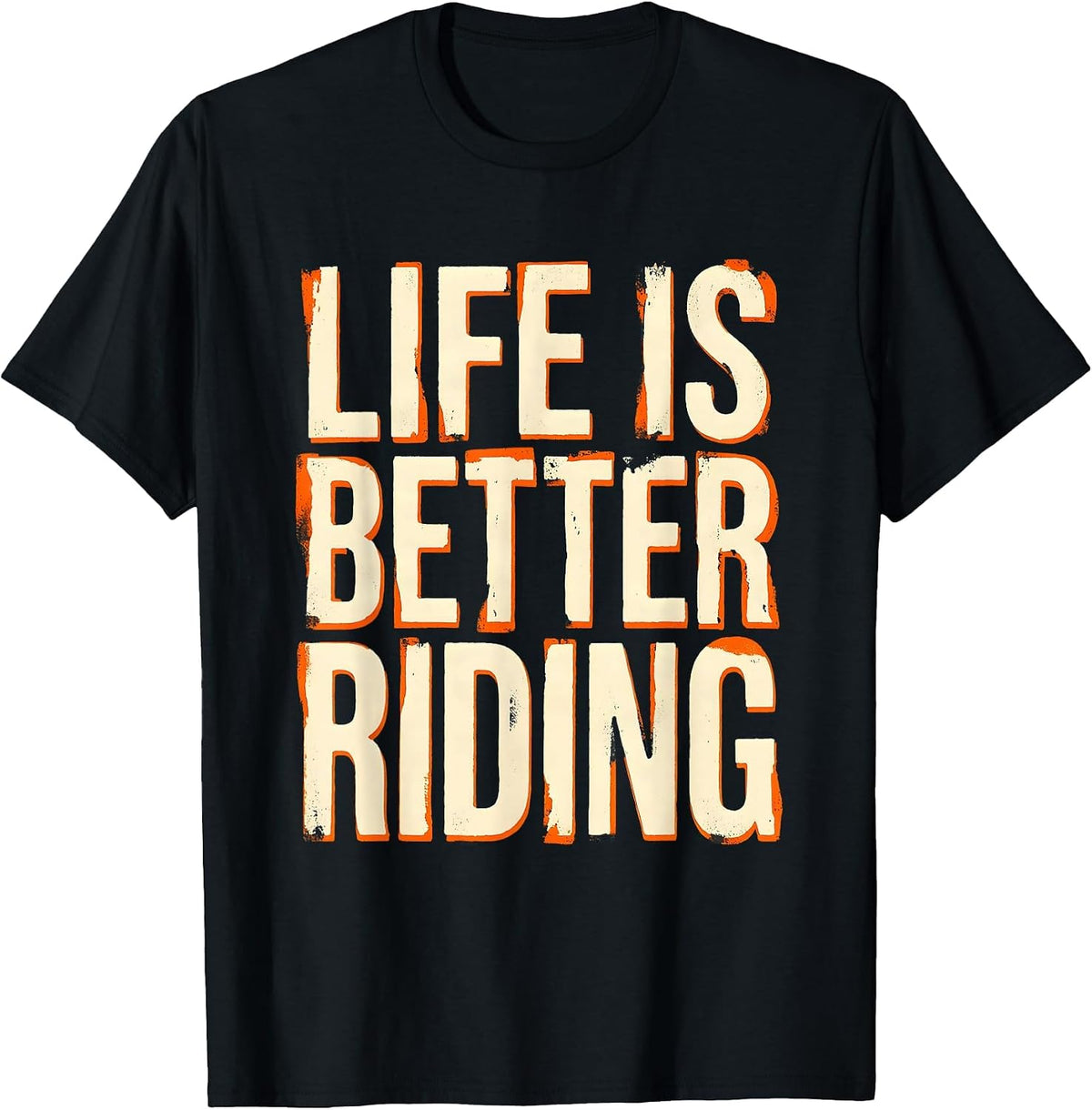 Men's Life Is Better Riding Motorcycle Design T-Shirt - Black