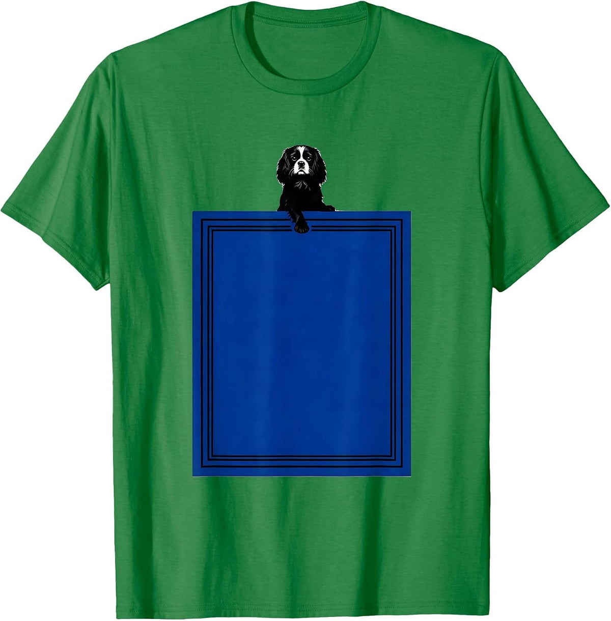Men's Cavalier King Charles Spaniel Blenheim Silhouette Pet Pride T-Shirt - Kelly Green