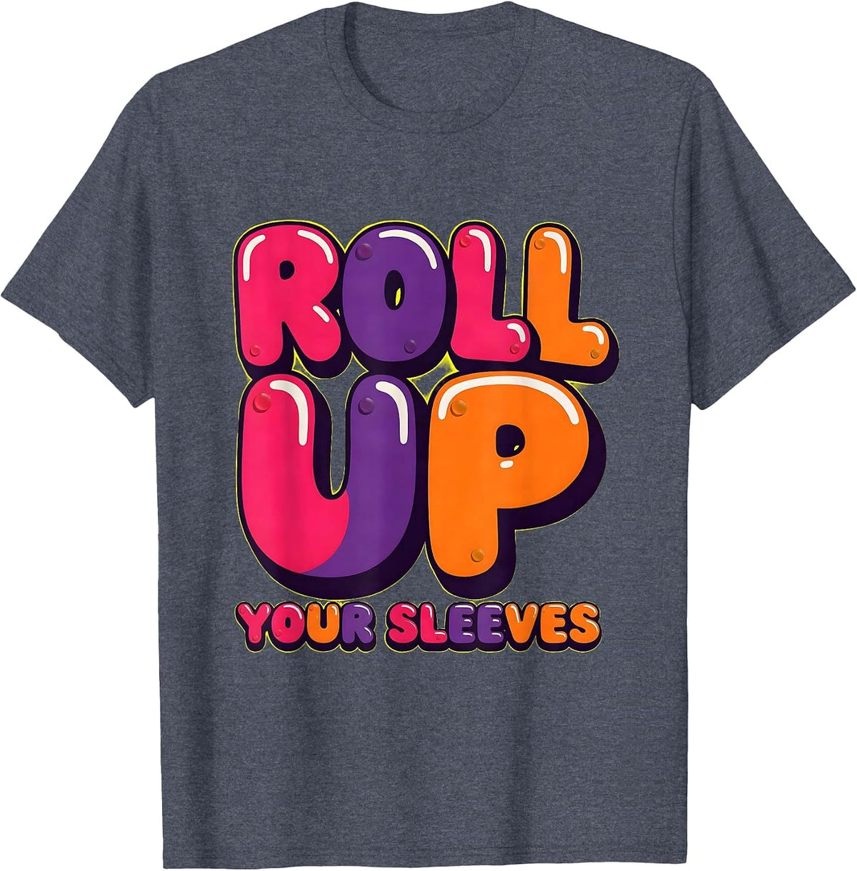 Roll Up Your Sleeves Rosie The Riveter Design T-Shirt - Heather Blue