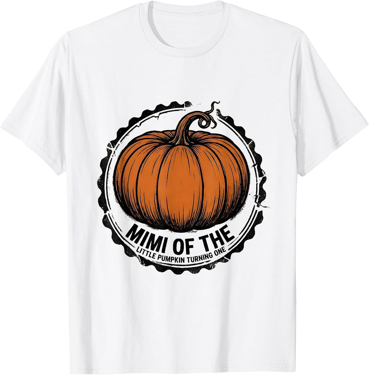 Men's Mimi Of The Little Pumpkin Turning One Family First Birthday T-Shirt - White