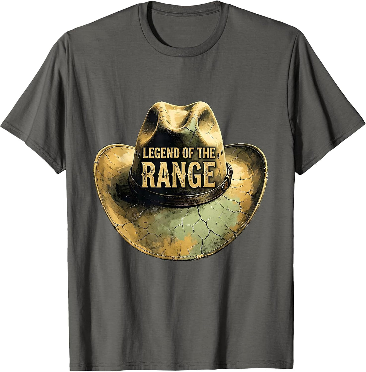 Legend of the Range Western Cowboy Design T-Shirt - Asphalt Grey