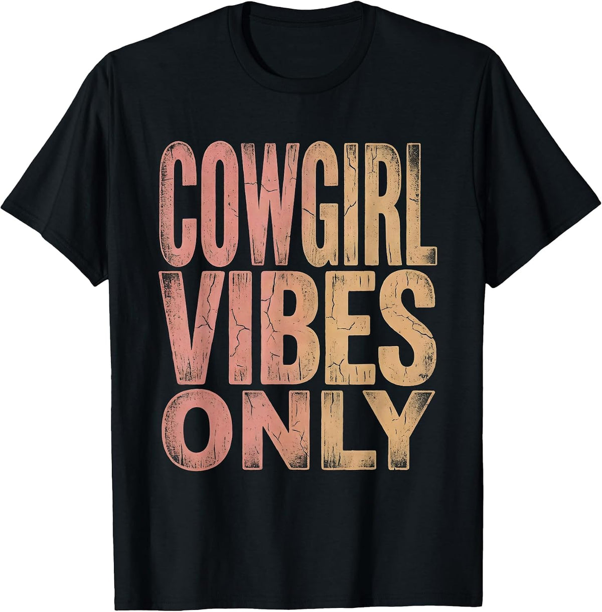 Men's Cowgirl Vibes Only Western Girls Design T-Shirt - Black