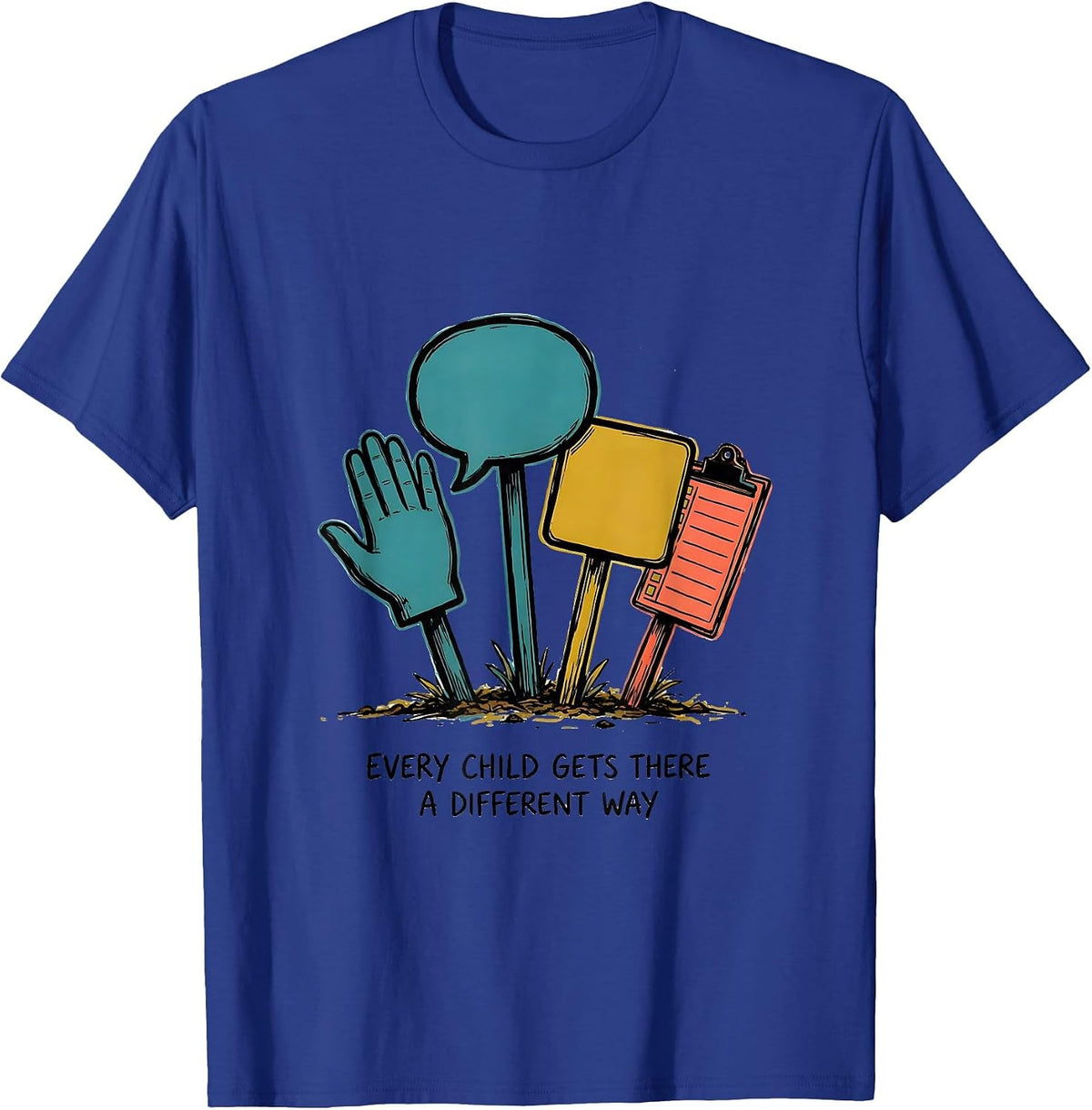 Men's Every Child Gets There A Different Way Special Education T-Shirt - Royal Blue