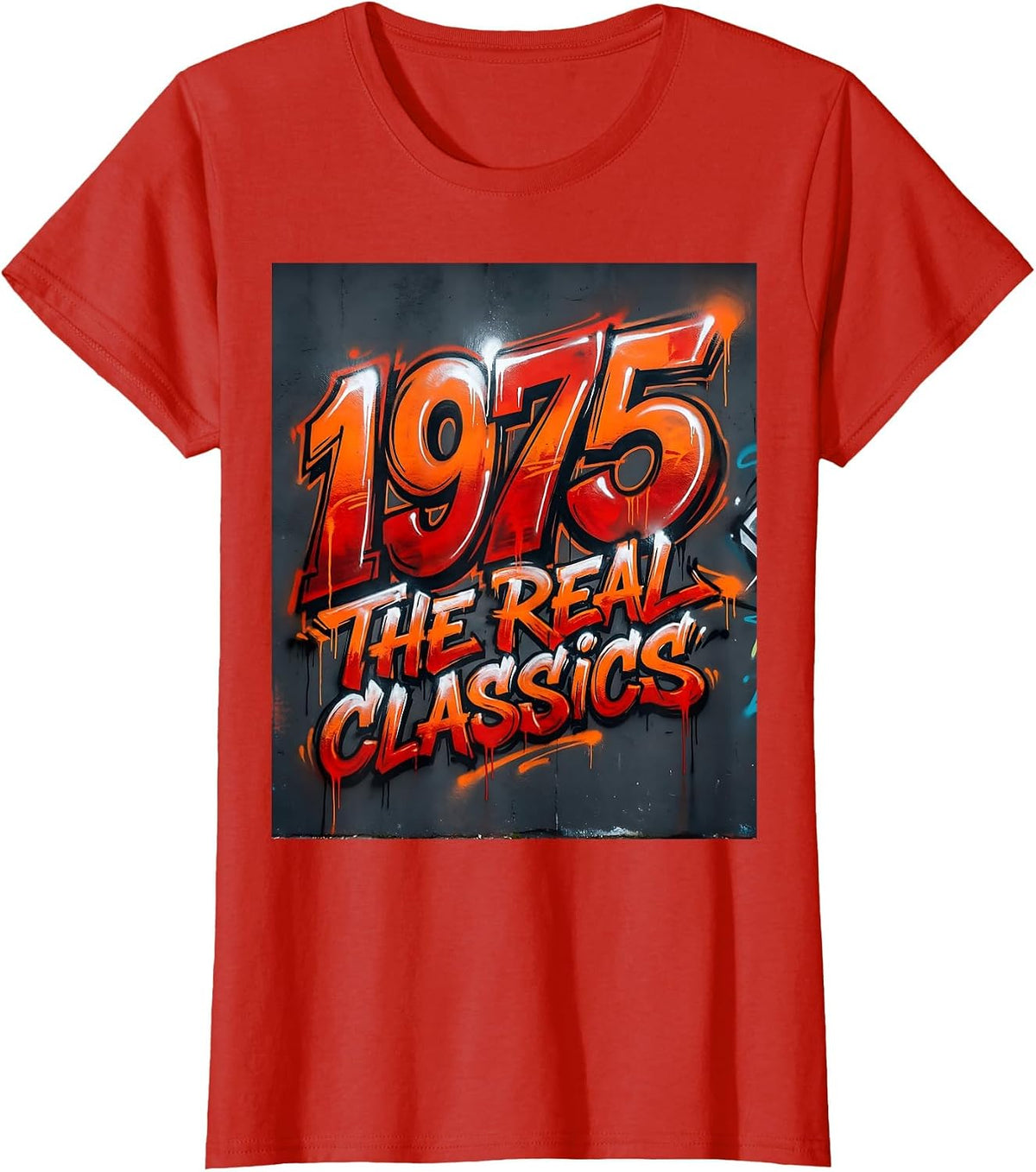 1975 The Real Classics Vintage Birthday Design T-Shirt - Red