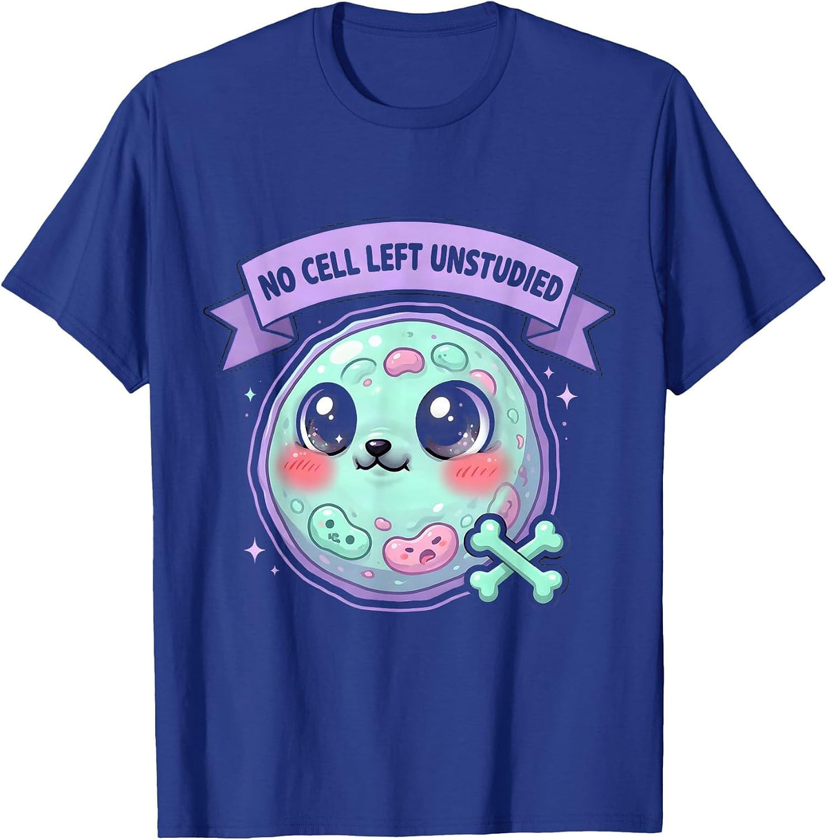 Men's No Cell Left Unstudied Science Teacher Design T-Shirt - Royal Blue
