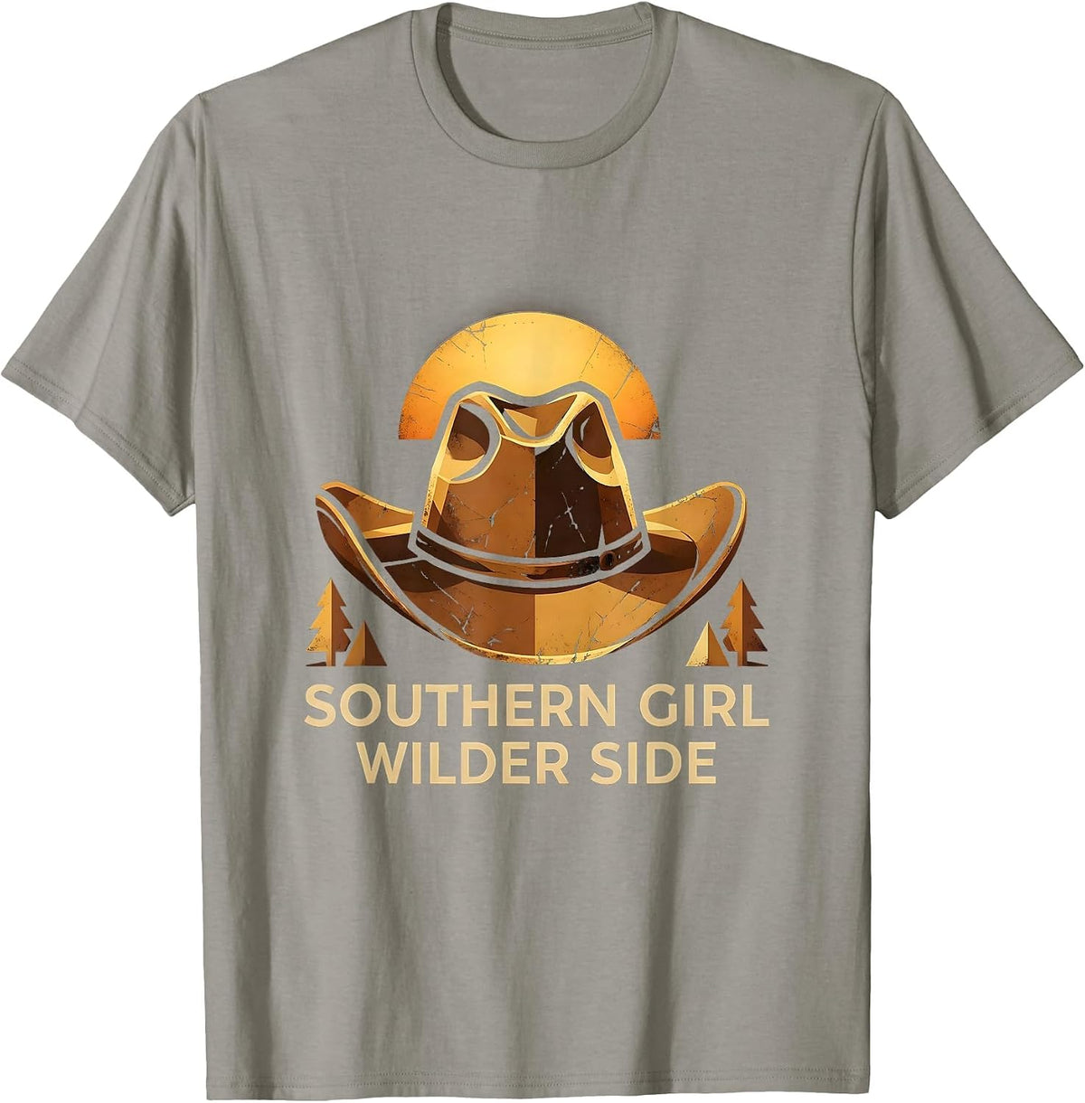 Men's Southern Girl Wilder Side Cowboy Design T-Shirt - Slate Grey