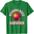 Men's Reigning Disco Godfather Gradient Retro 70s Disco Party T-Shirt - Kelly Green