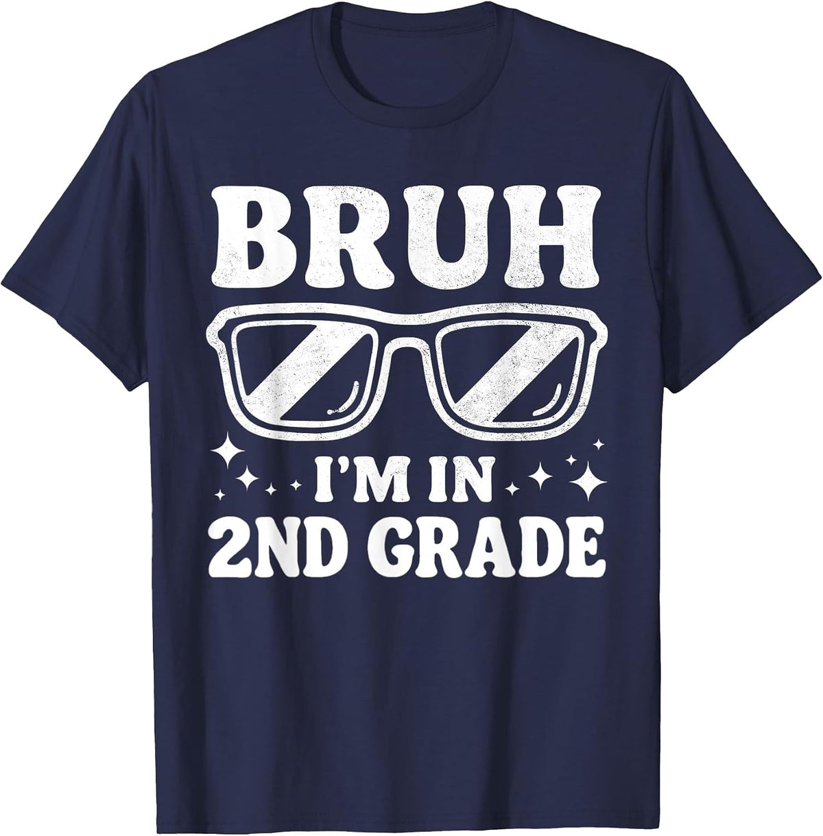 Second Grade Boy Bruh Im in 2nd Grade Student Back to School T-Shirt - Navy Blue