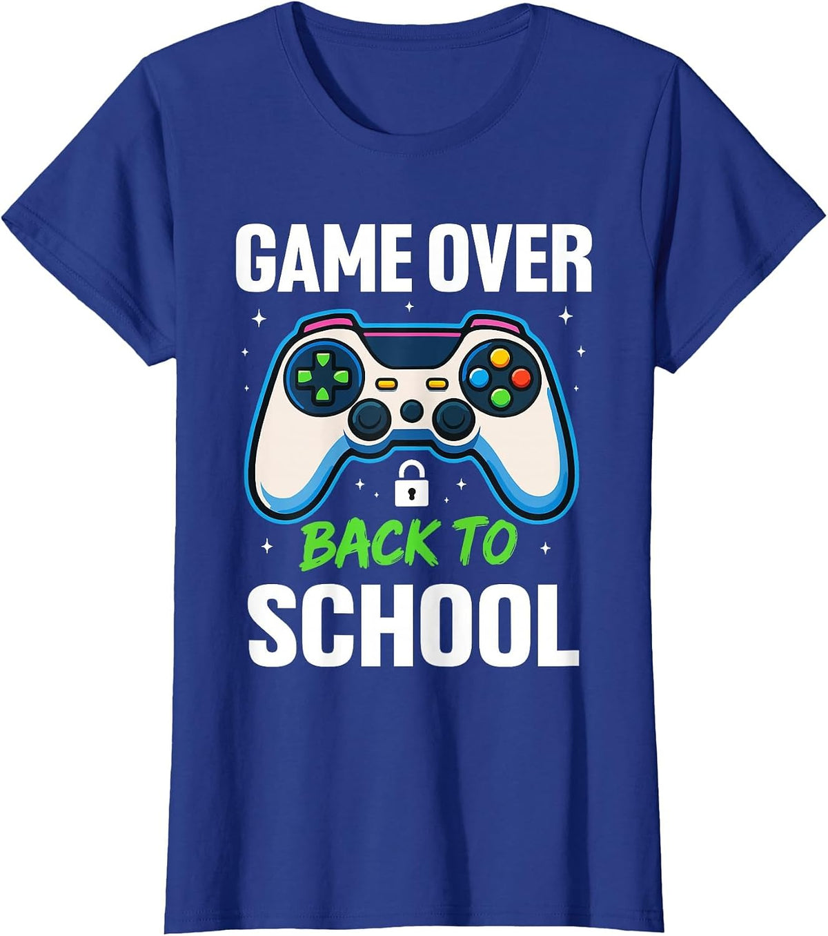 Game Over Back to School Shirt Funny Kids First Day School T-Shirt - Royal Blue