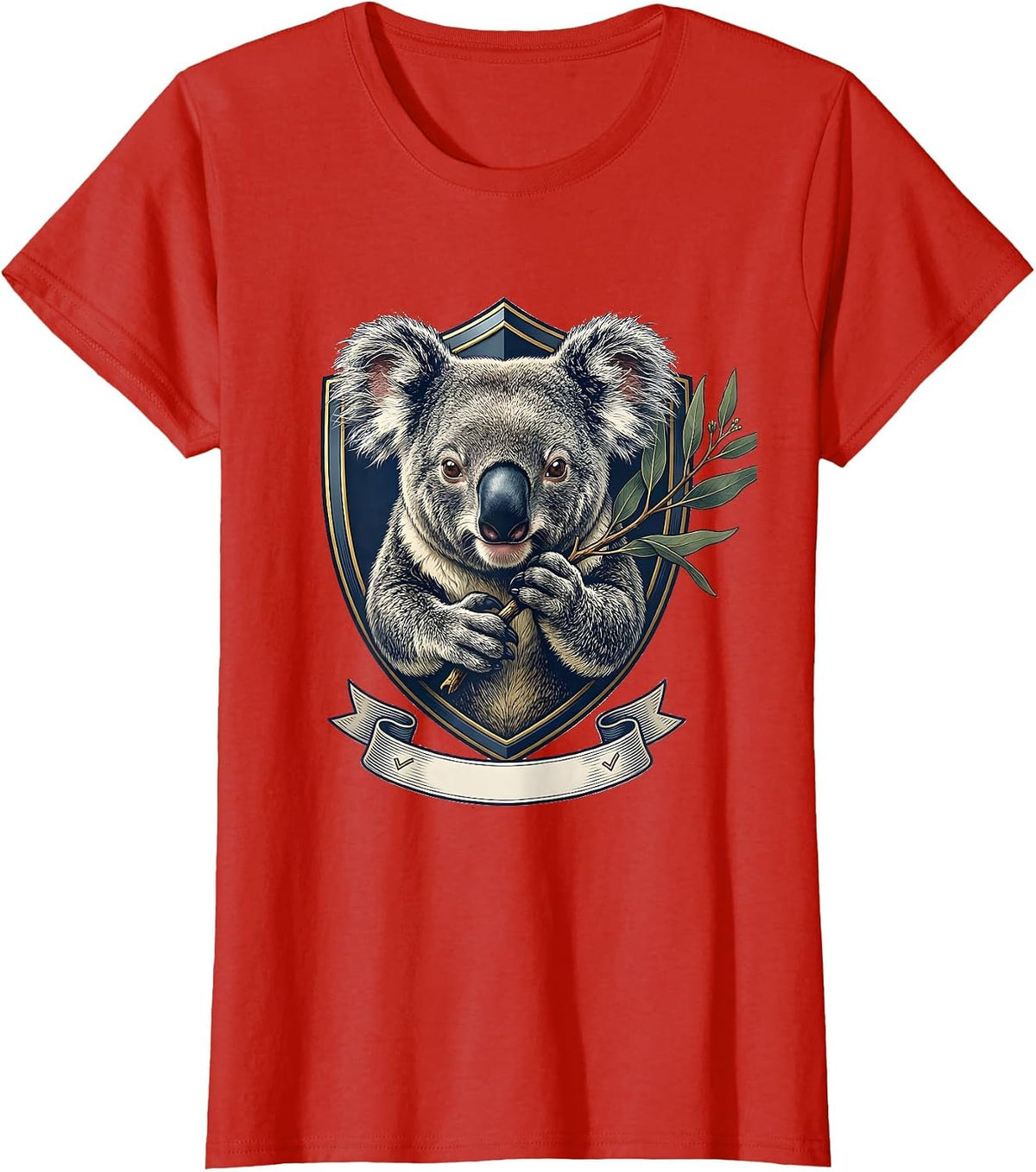 Women's Koala Emblem Funny Animal Lover Novelty T-Shirt - Red