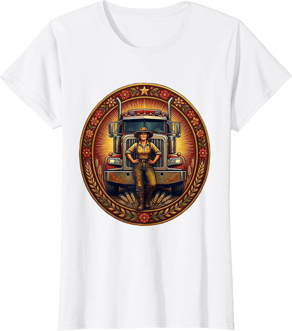 Labor Day Truck Driver Big Rig Illustration T-Shirt - White