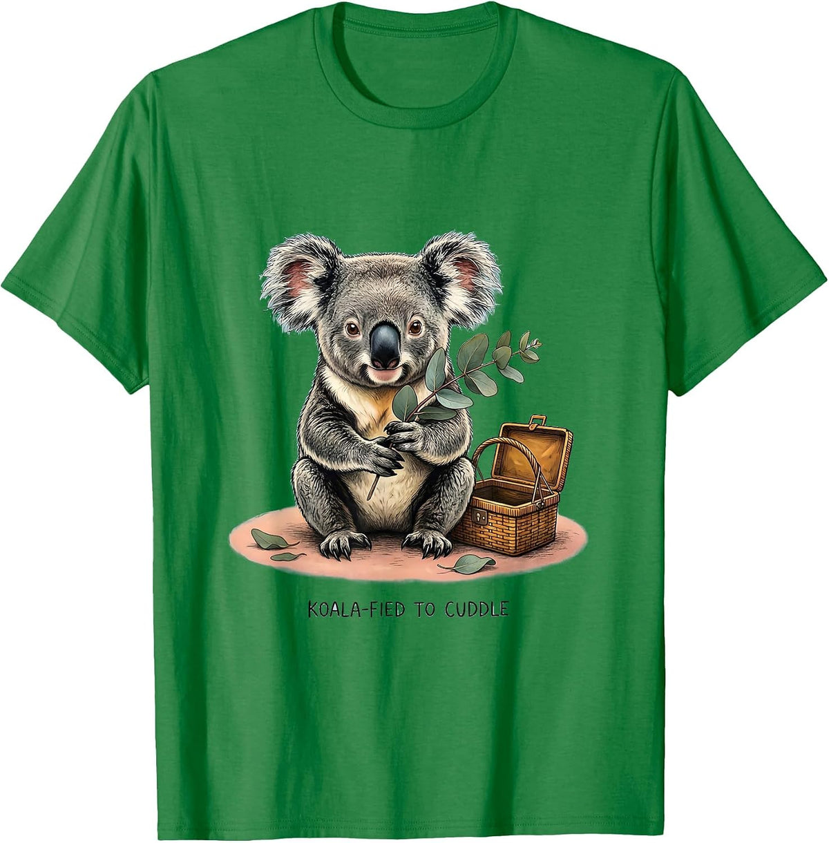 Men's Koala-fied to Cuddle Funny Koala Lover Novelty Gift T-Shirt - Kelly Green