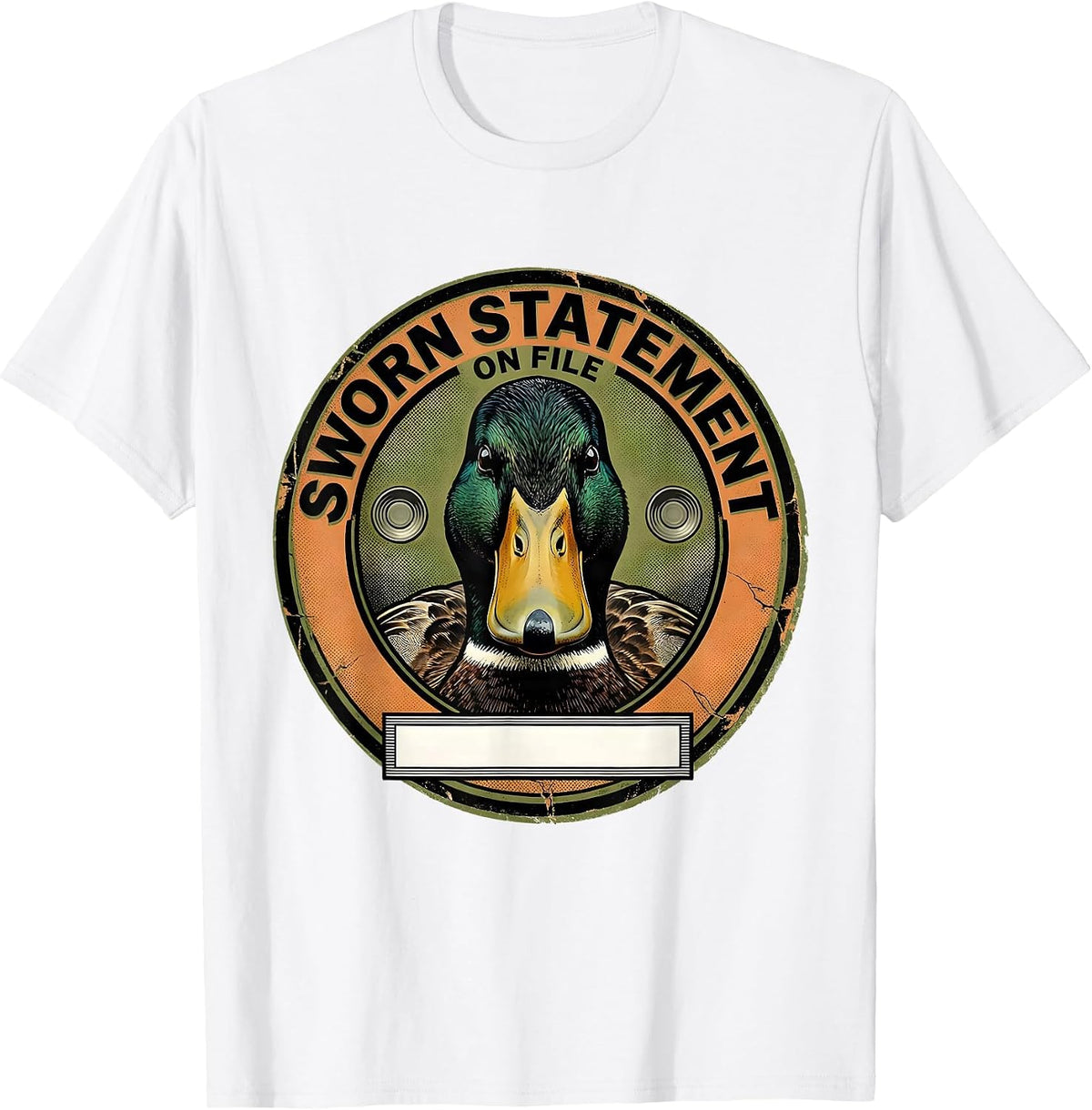 Men's Sworn Statement On File Funny Duck UFO Alien Selfie Humor T-Shirt - White