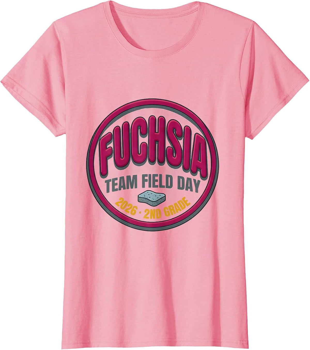 Women's FUCHSIA TEAM FIELD DAY 2026 2ND GRADE School Color Team T-Shirt - Pink