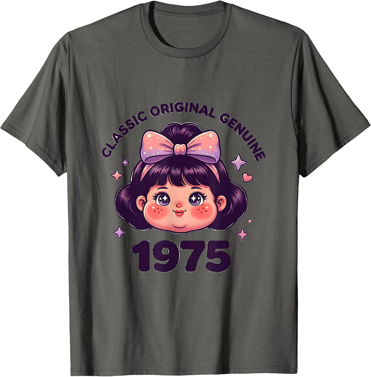 Vintage 1975 Classic Original Genuine Birthday Design T-Shirt - Asphalt Grey
