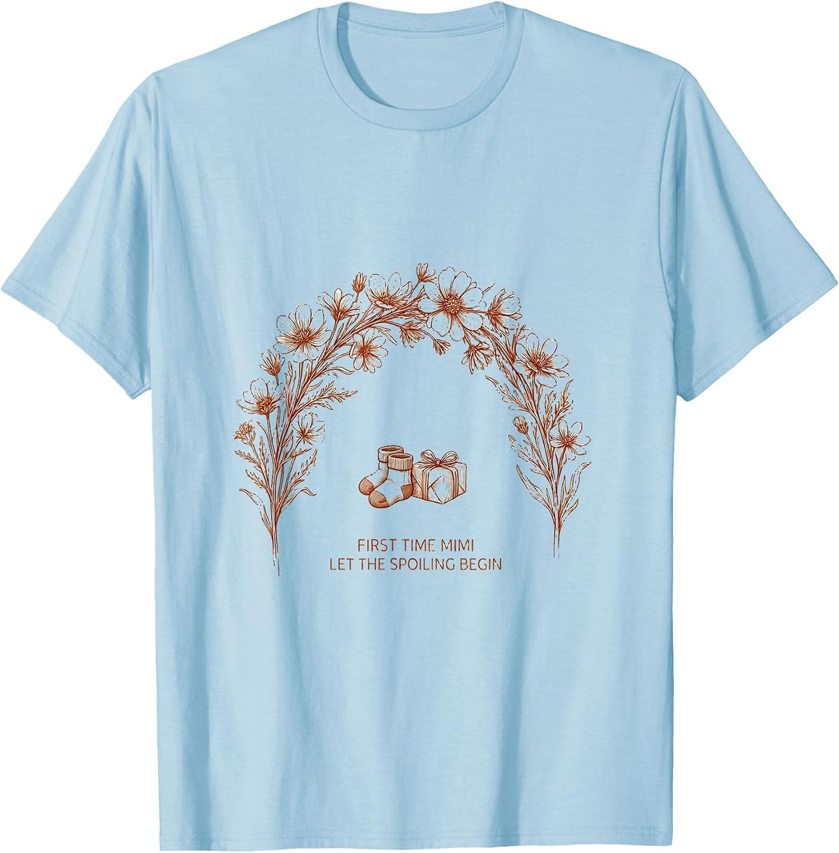 Men's First Time Mimi Let The Spoiling Begin Boho Minimalist T-Shirt - Baby Blue