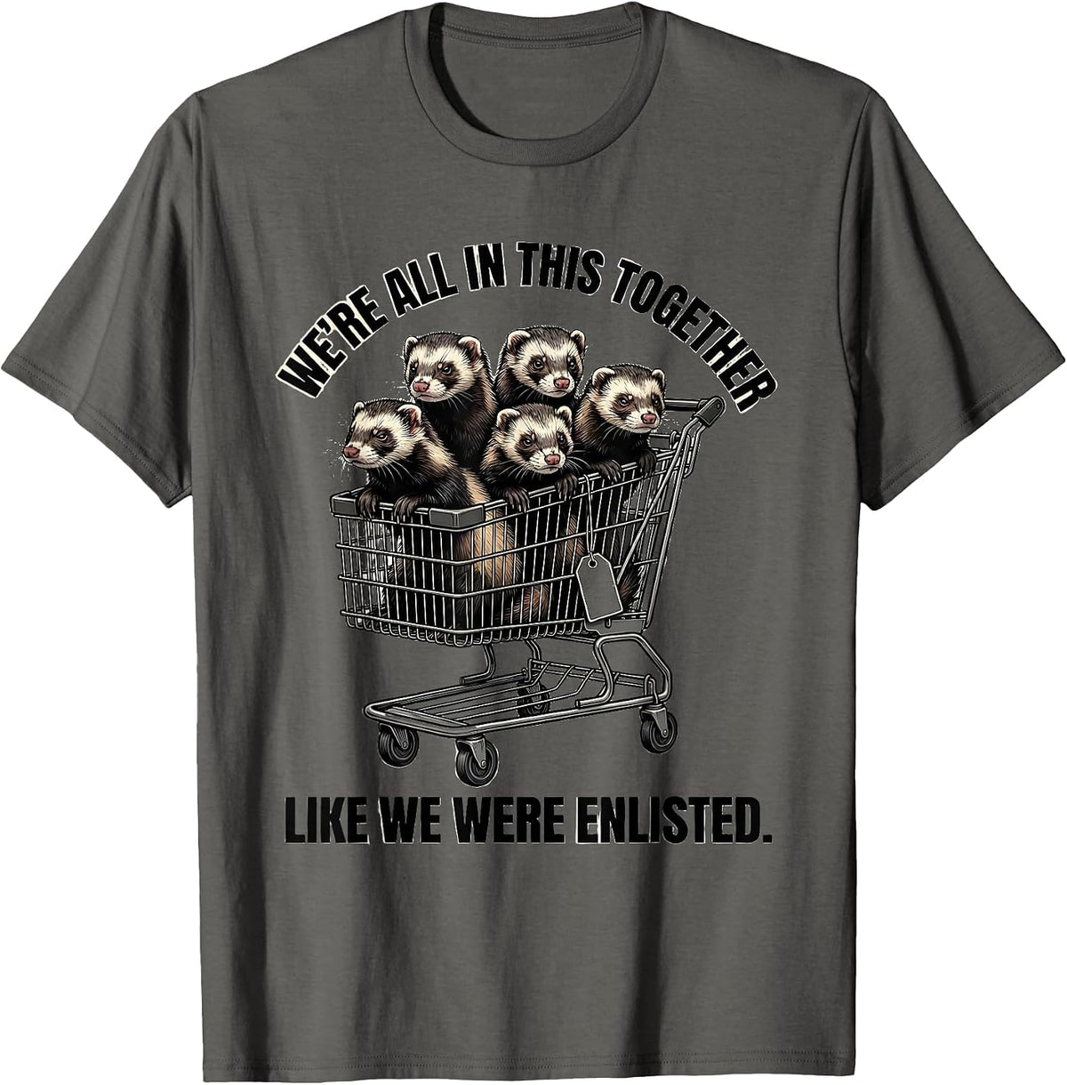 We're All In This Together Like We Were Enlisted Sarcastic T-Shirt - Asphalt Grey