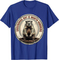 Groundhog Day Is Worth Honoring Distressed Funny Vintage T-Shirt - Royal Blue