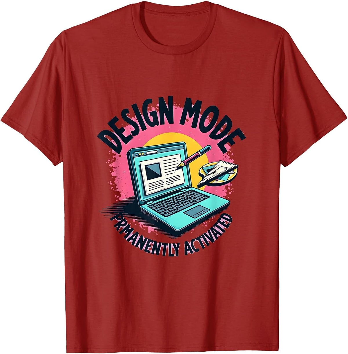 Design Mode Permanently Activated Graphic T-Shirt - Cranberry Red