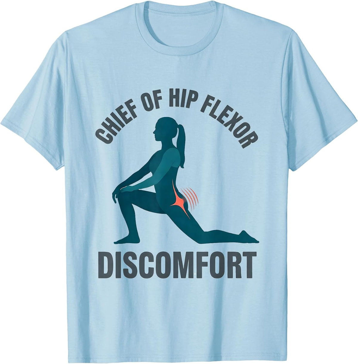 Men's Chief Of Hip Flexor Discomfort Funny Physical Therapist PT T-Shirt - Baby Blue