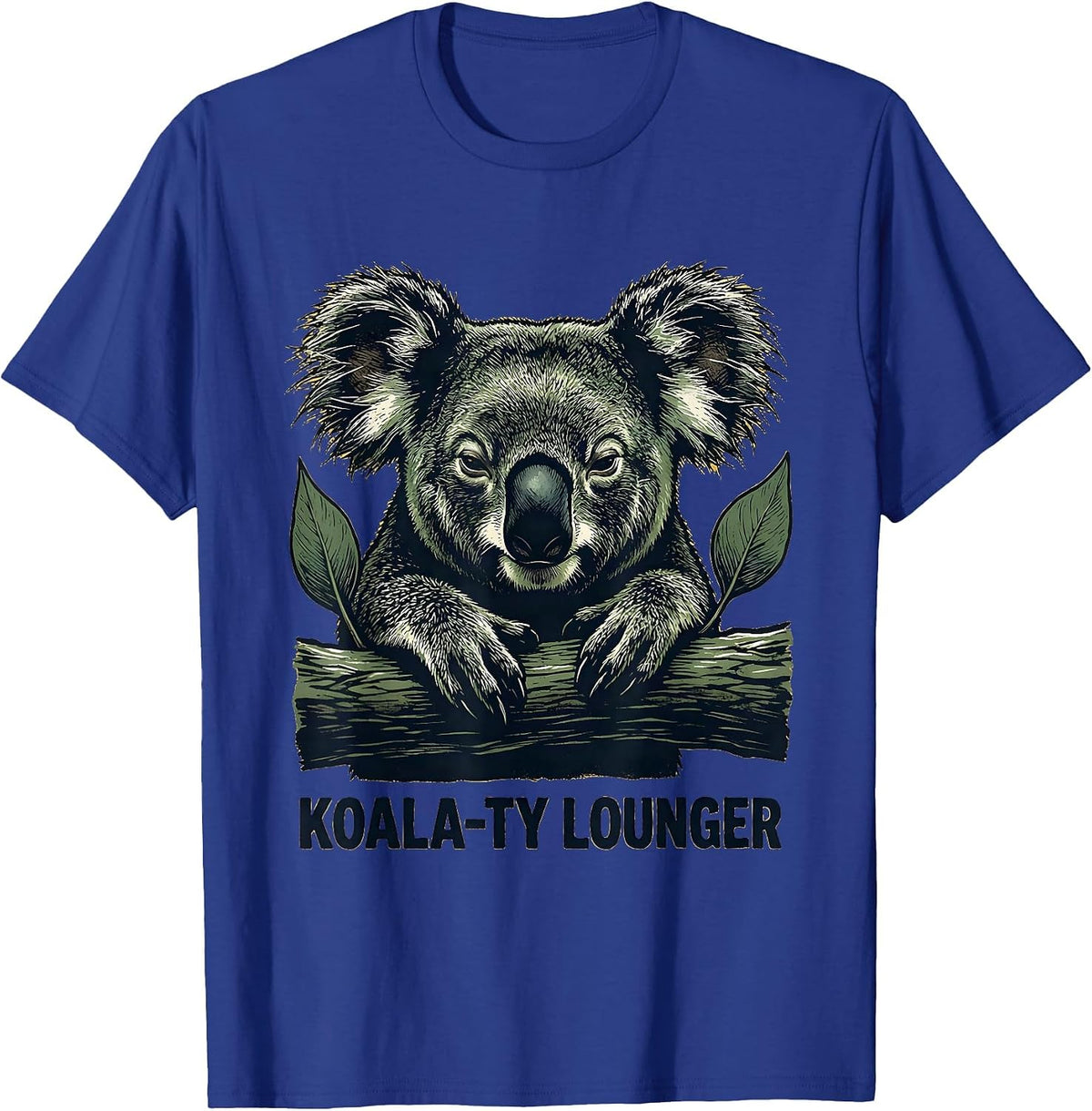 Men's Koala-ty Lounger Cute Koala Lover Animal Humor Novelty T-Shirt - Royal Blue