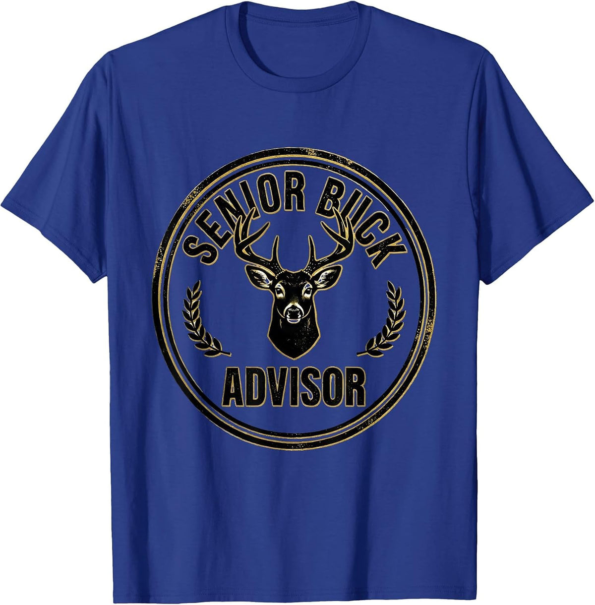 Men's Senior Buck Advisor Funny Deer Hunting Hunter Dad Gift T-Shirt - Royal Blue