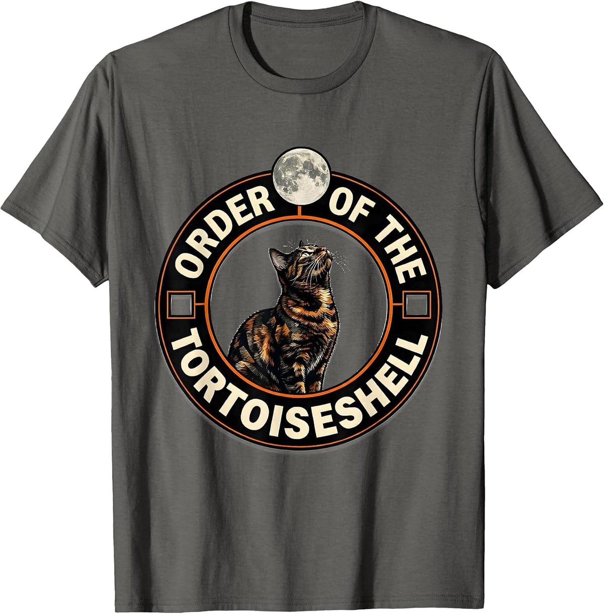 Order Of The Tortoiseshell Retro Tortoiseshell Cat Humor T-Shirt - Asphalt Grey