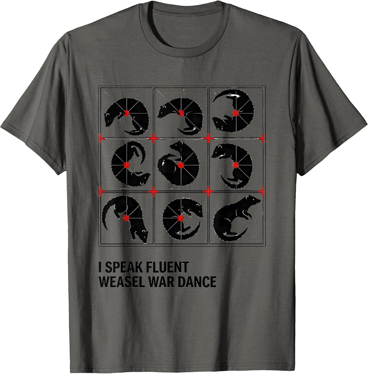 I Speak Fluent Weasel War Dance Funny Ferret Lover Christmas T-Shirt - Asphalt Grey