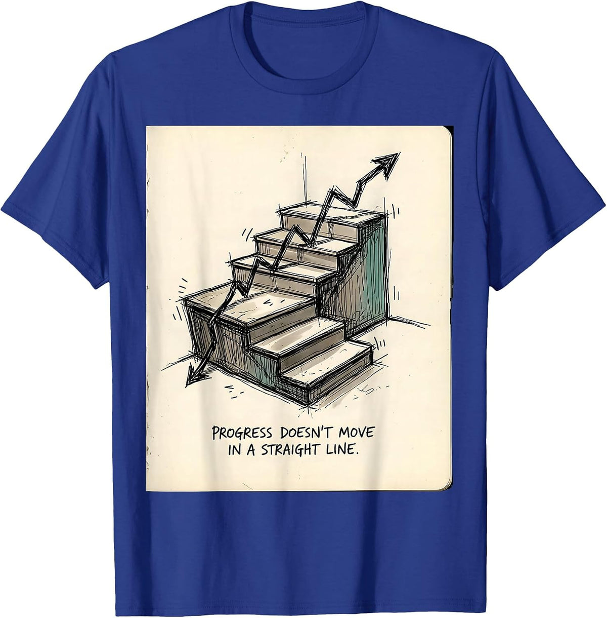 Progress Doesn't Move In A Straight Line Special Education T-Shirt - Royal Blue