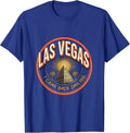 Las Vegas I Came Back Smiling Sign Painter Showcard Vegas T-Shirt - Royal Blue