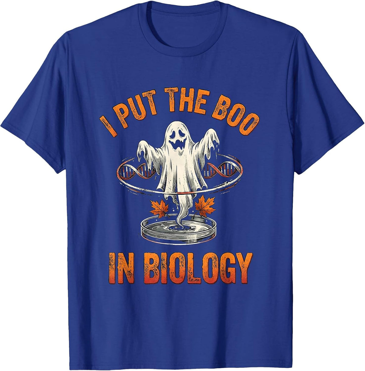 I Put The Boo In Biology Funny Science Teacher Halloween T-Shirt - Royal Blue