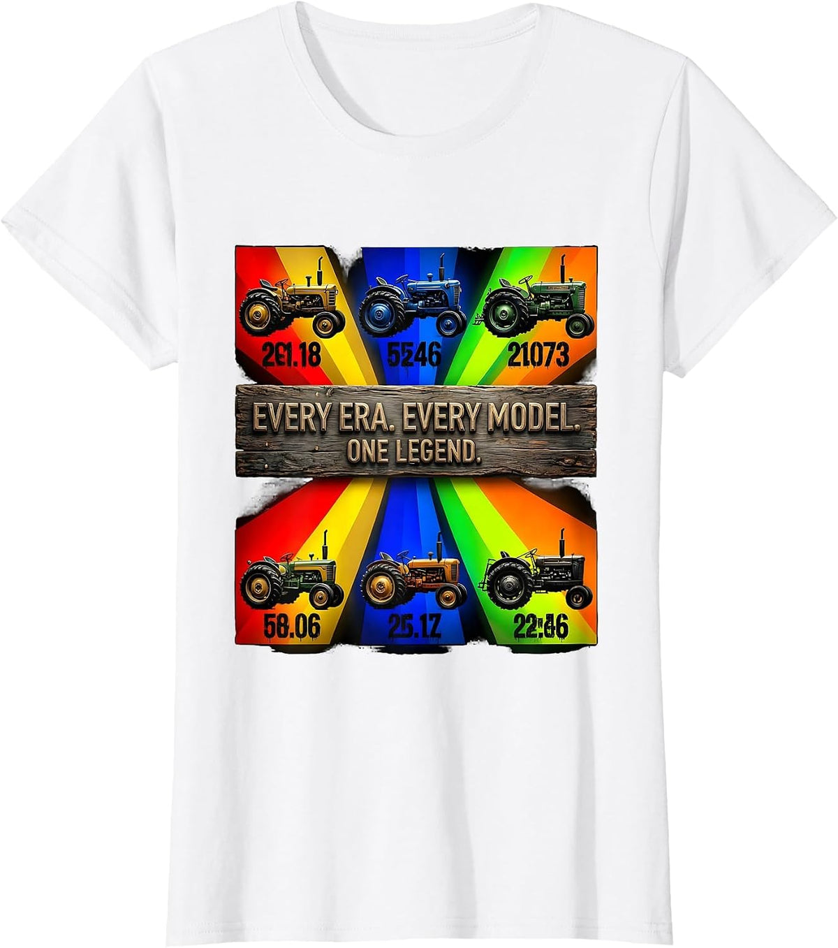 Every Era Every Model One Legend Vintage Tractor Grid T-Shirt - White