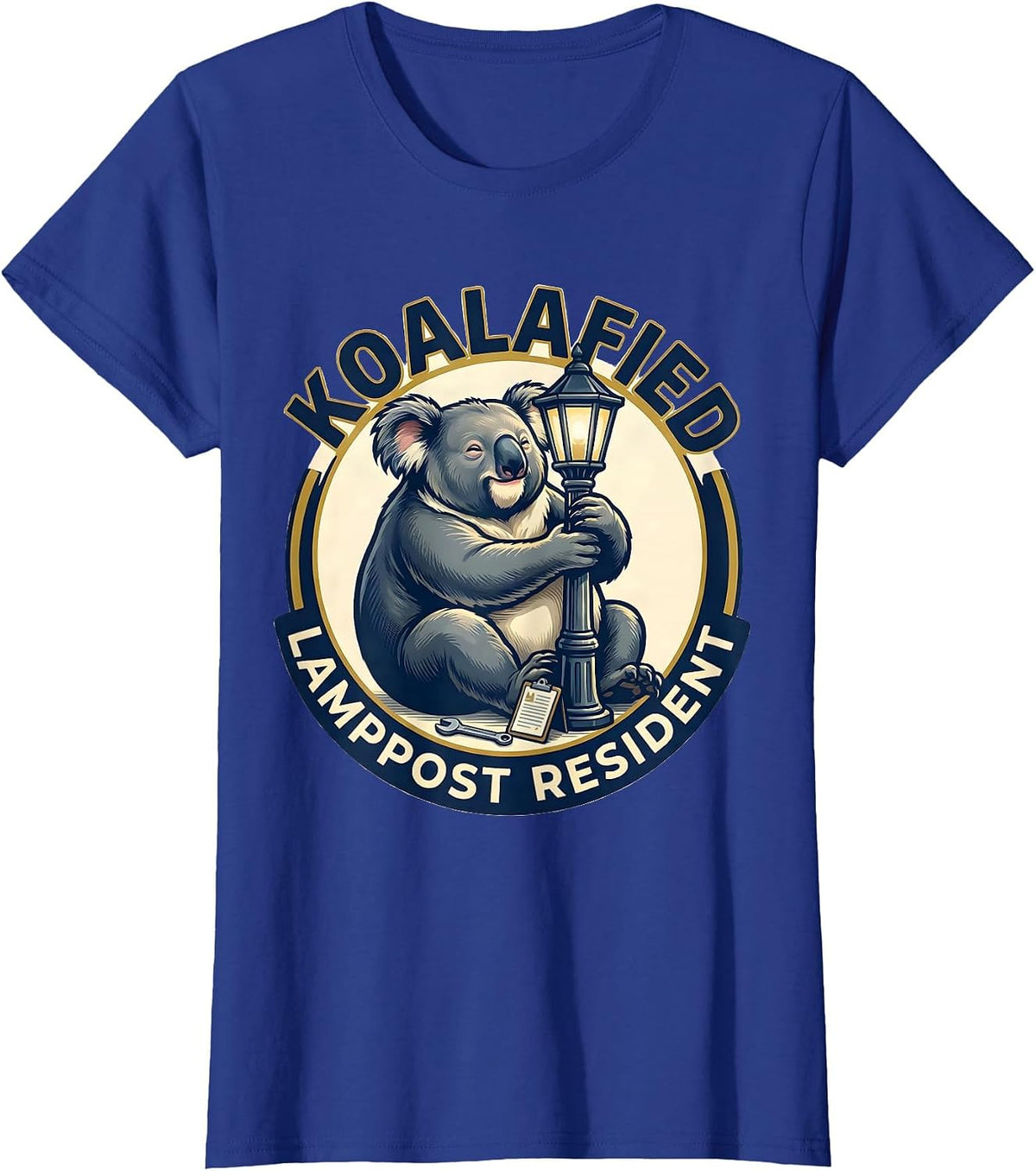 Women's Koalafied Lamppost Resident Funny Koala Lover Animal Humor T-Shirt - Royal Blue