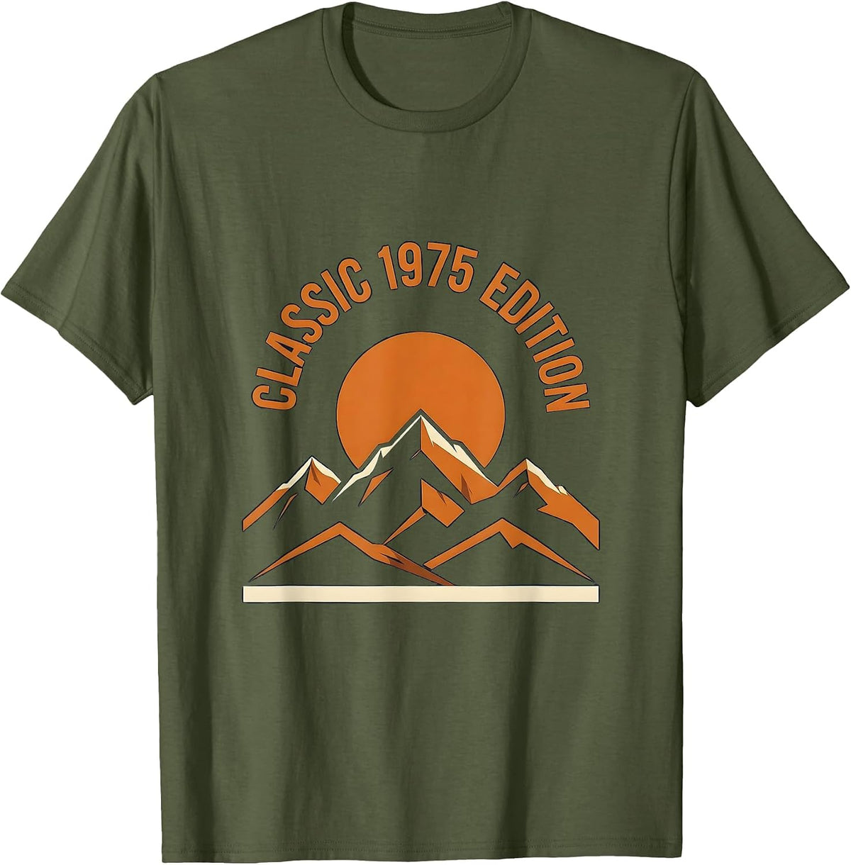 Classic 1975 Edition Vintage Birthday Design T-Shirt - Olive Green