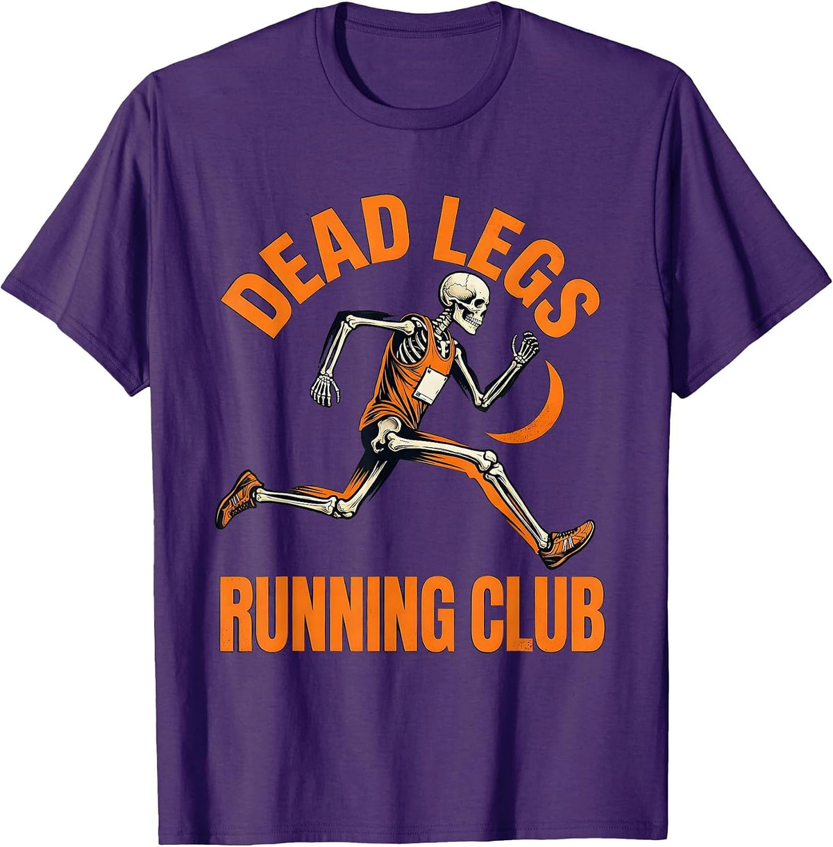 Dead Legs Running Club Funny Halloween Skeleton Runner T-Shirt - Purple