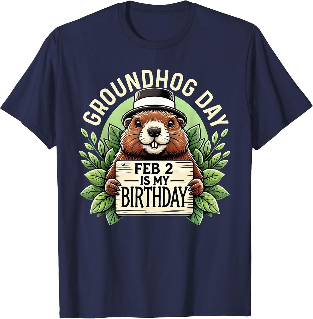 Groundhog Day is My Birthday Born On Groundhog Day Kids Boys T-Shirt - Navy Blue