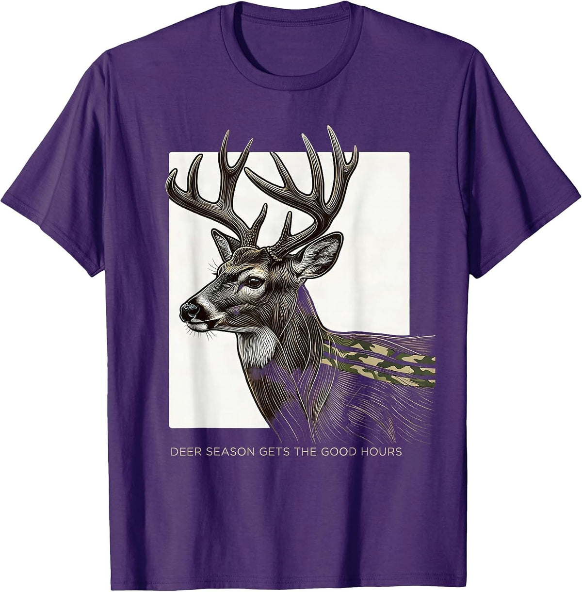 Men's Deer Season Gets The Good Hours Funny Hunting Dad Gift T-Shirt - Purple