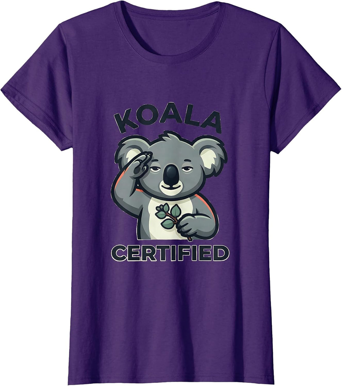 Women's Koala Certified Cute Koala Lover Novelty Humor Gift T-Shirt - Purple