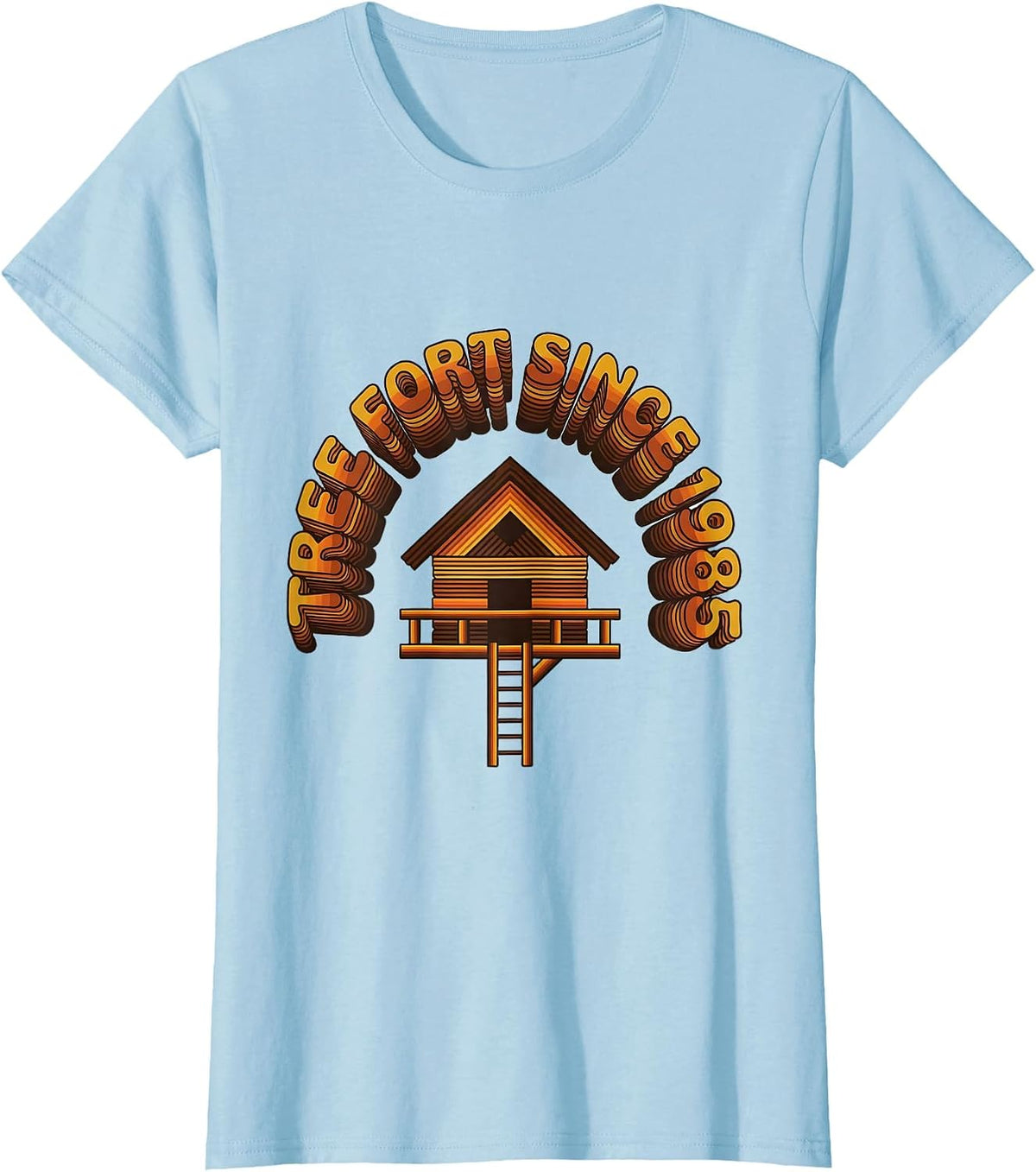 Tree Fort Since 1985 Retro Vintage Novelty T-Shirt - Baby Blue