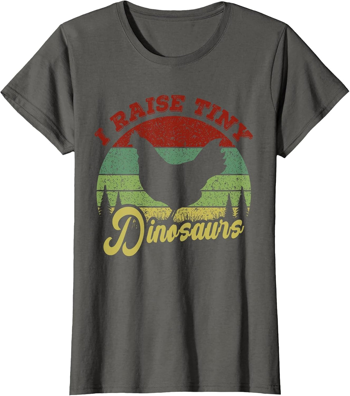 I Raise Tiny Dinosaurs, Chicken Lover Vintage T-Shirt - Asphalt Grey