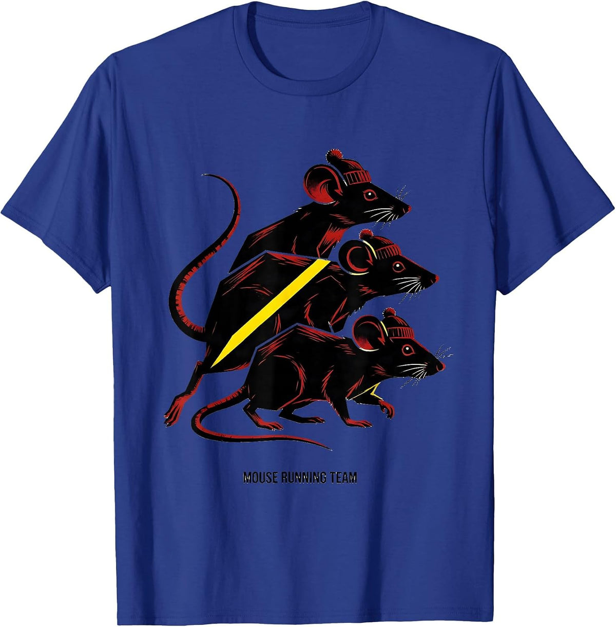 Mouse Running Team Funny Christmas Fun Run Runner Squad T-Shirt - Royal Blue