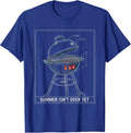 Summer Isn't Over Yet Technical Blueprint Grill Dad Humor T-Shirt - Royal Blue