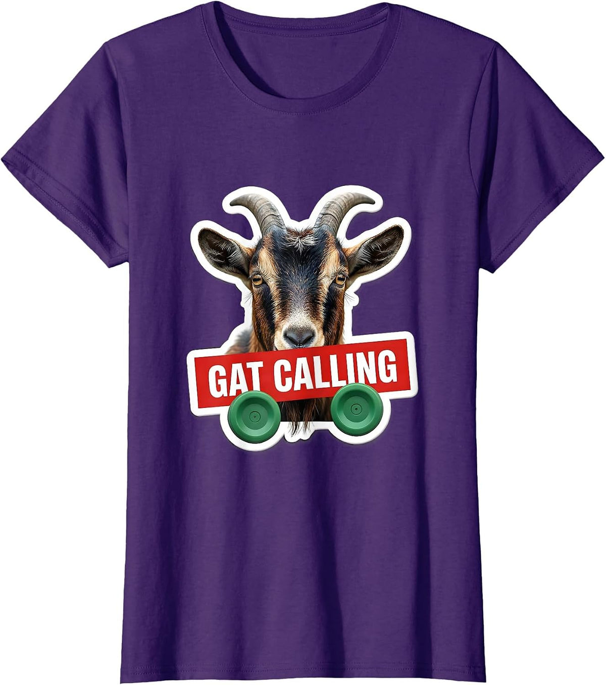 Women's Gat Calling Funny Misspelled Fish Meme Absurdist Humor T-Shirt - Purple