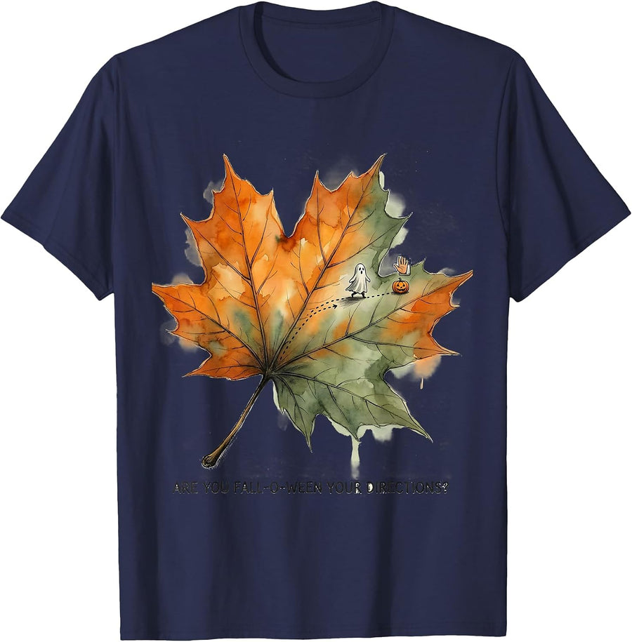 Are You Fall-O-Ween Your Directions Playful Teacher T-Shirt - Navy Blue