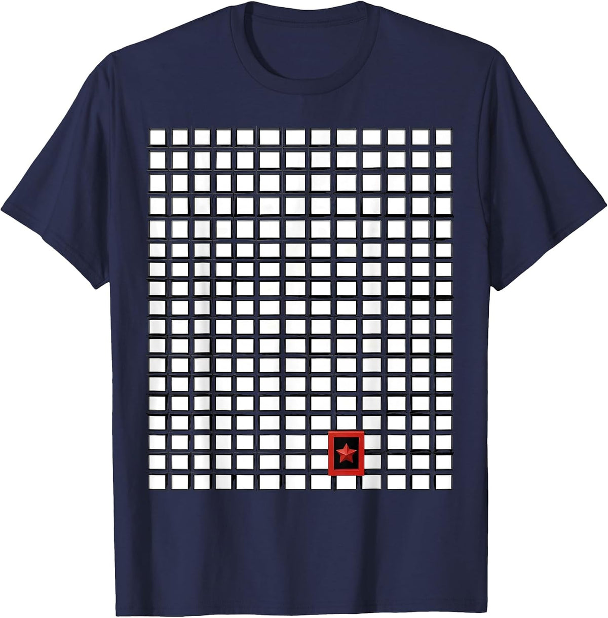 Men's Countdown Grid Teacher Winter Break Humor T-Shirt - Navy Blue