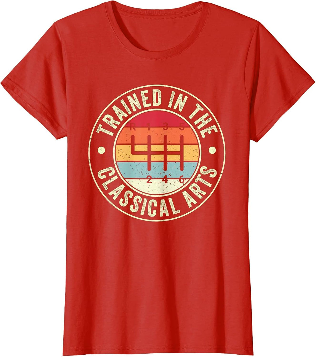 Trained in The Classical Arts 6 Speed Manual Transmission T-Shirt - Red