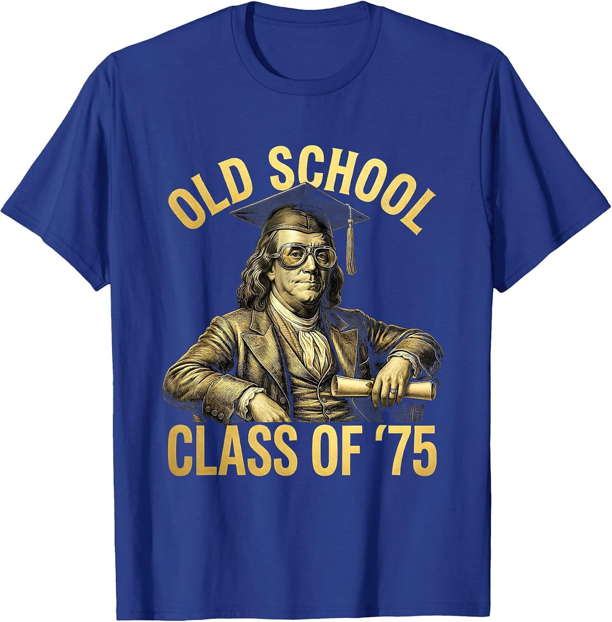 Old School Class of 75 Vintage 1975 Design T-Shirt - Royal Blue