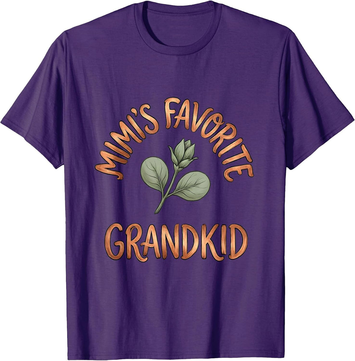 Mimi's Favorite Grandkid Boho Typography Grandmother Gift T-Shirt - Purple