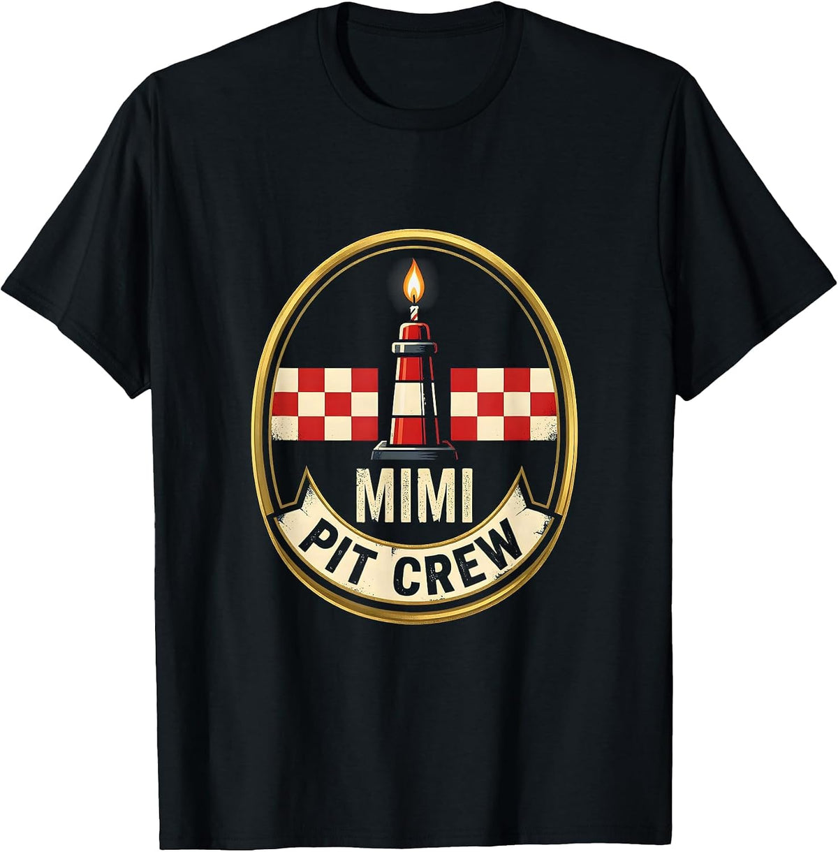 Men's Mimi Pit Crew Race Car Birthday Party Family Matching Pit T-Shirt - Black