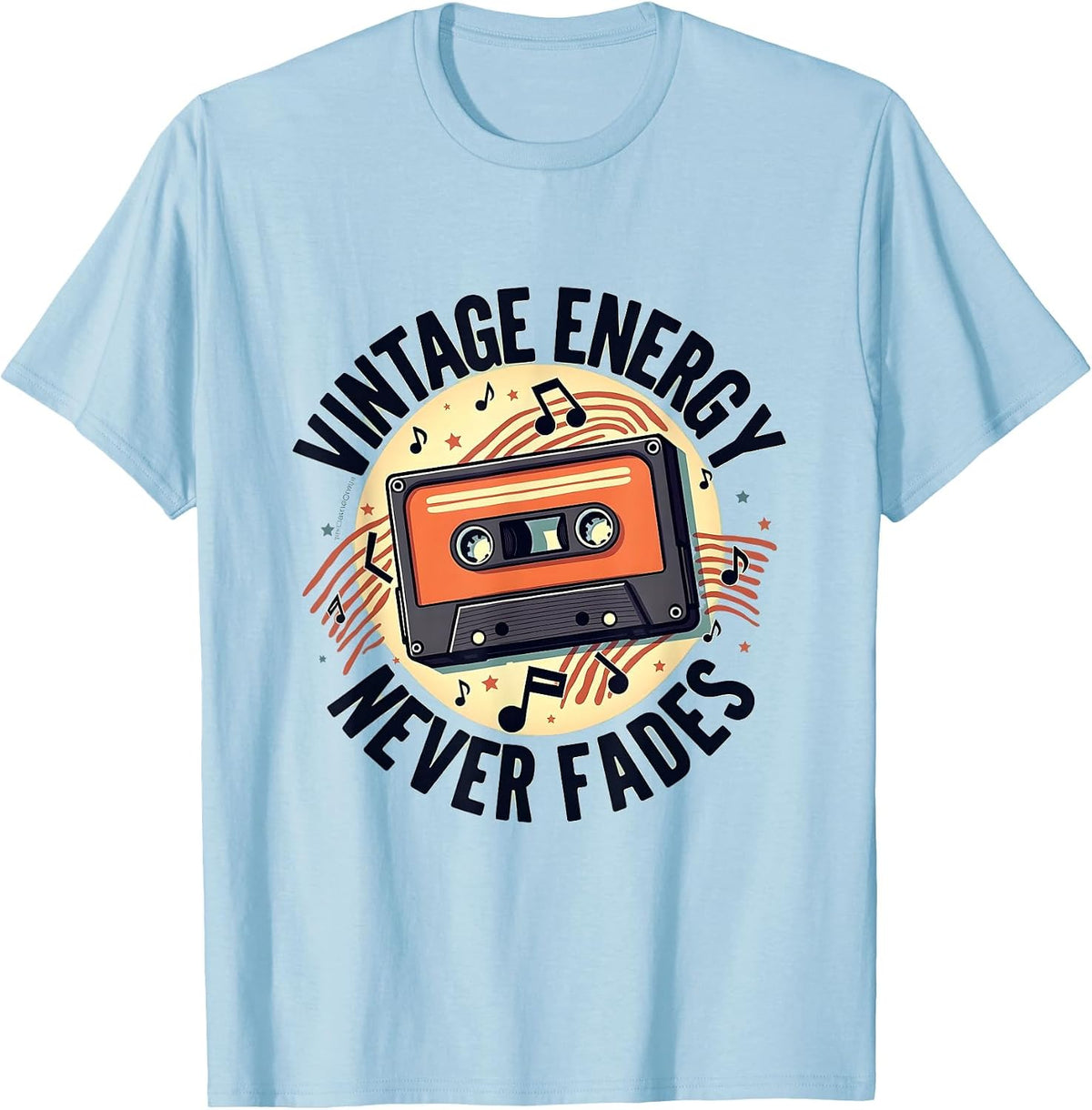 Vintage 1975 Energy Never Fades Retro Design T-Shirt - Baby Blue